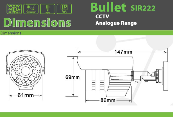 IR Dome Camera SMD222 - CCTV Analogue security and access control products